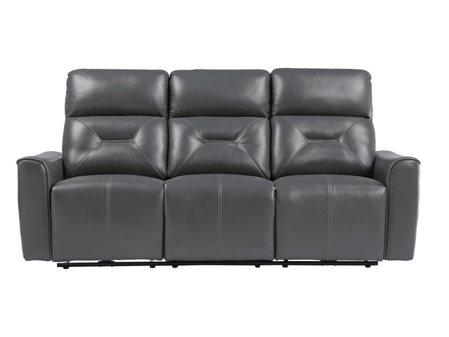 Burwell Dark Gray Power Double Reclining Sofas - Ornate Home