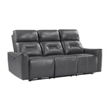 Burwell Dark Gray Power Double Reclining Sofas - Ornate Home