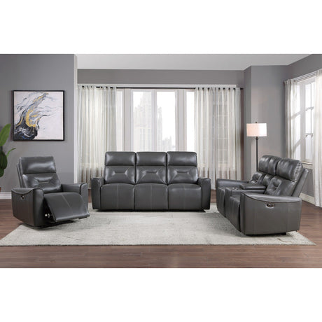 Burwell Dark Gray Power Double Reclining Sofas - Ornate Home
