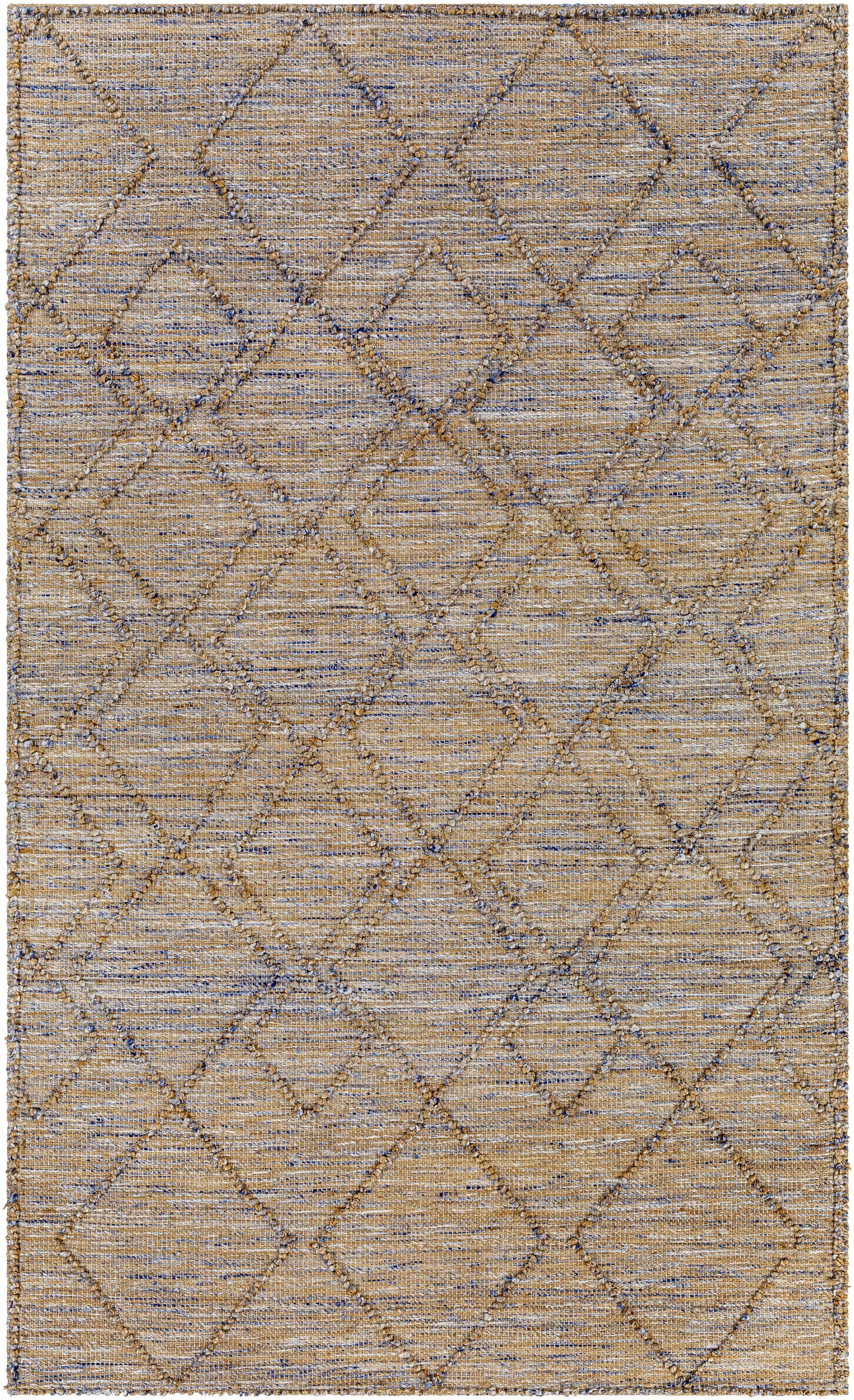 Buse Hand Woven Beige & Blue Area Rug - Clearance - Ornate Home