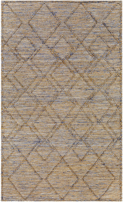 Buse Hand Woven Beige & Blue Area Rug - Clearance - Ornate Home