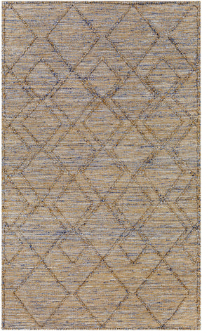 Buse Hand Woven Beige & Blue Area Rug - Clearance - Ornate Home