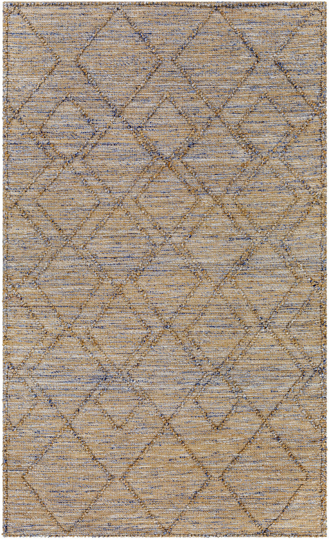 Buse Hand Woven Beige & Blue Area Rug - Clearance - Ornate Home