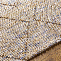 Buse Hand Woven Beige & Blue Area Rug - Clearance - Ornate Home