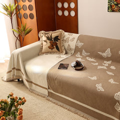 Butterfly Jacquard Soft Couch Blankets Cover for Couch Reversible Modern Sofa Slipcover Throw Covers - Ornate Home