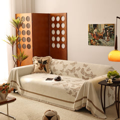 Butterfly Jacquard Soft Couch Blankets Cover for Couch Reversible Modern Sofa Slipcover Throw Covers - Ornate Home