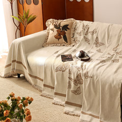 Butterfly Jacquard Soft Couch Blankets Cover for Couch Reversible Modern Sofa Slipcover Throw Covers - Ornate Home