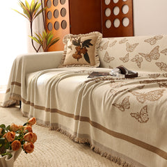 Butterfly Jacquard Soft Couch Blankets Cover for Couch Reversible Modern Sofa Slipcover Throw Covers - Ornate Home