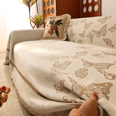 Butterfly Jacquard Soft Couch Blankets Cover for Couch Reversible Modern Sofa Slipcover Throw Covers - Ornate Home