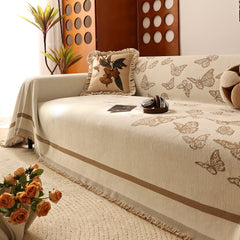 Butterfly Jacquard Soft Couch Blankets Cover for Couch Reversible Modern Sofa Slipcover Throw Covers - Ornate Home