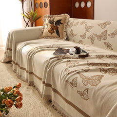 Butterfly Jacquard Soft Couch Blankets Cover for Couch Reversible Modern Sofa Slipcover Throw Covers - Ornate Home