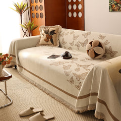 Butterfly Jacquard Soft Couch Blankets Cover for Couch Reversible Modern Sofa Slipcover Throw Covers - Ornate Home