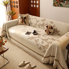 Butterfly Jacquard Soft Couch Blankets Cover for Couch Reversible Modern Sofa Slipcover Throw Covers - Ornate Home