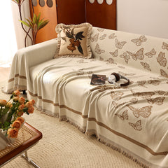 Butterfly Jacquard Soft Couch Blankets Cover for Couch Reversible Modern Sofa Slipcover Throw Covers - Ornate Home