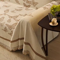 Butterfly Jacquard Soft Couch Blankets Cover for Couch Reversible Modern Sofa Slipcover Throw Covers - Ornate Home