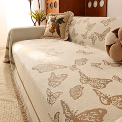 Butterfly Jacquard Soft Couch Blankets Cover for Couch Reversible Modern Sofa Slipcover Throw Covers - Ornate Home