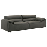 Buxton Graphite 2-piece Leather Upholstered Sofa Set - Ornate Home