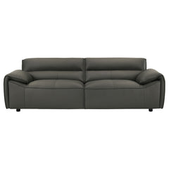 Buxton Graphite 2-piece Leather Upholstered Sofa Set - Ornate Home