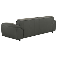 Buxton Graphite 2-piece Leather Upholstered Sofa Set - Ornate Home