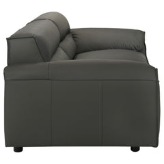 Buxton Graphite 2-piece Leather Upholstered Sofa Set - Ornate Home