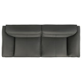 Buxton Graphite 2-piece Leather Upholstered Sofa Set - Ornate Home