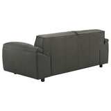 Buxton Graphite 2-piece Leather Upholstered Sofa Set - Ornate Home
