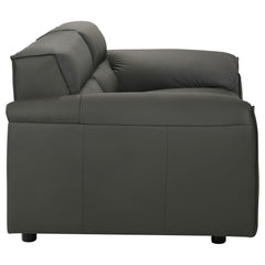 Buxton Graphite 2-piece Leather Upholstered Sofa Set - Ornate Home