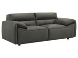 Buxton Graphite Top Grain Leather Upholstered Loveseat - Ornate Home