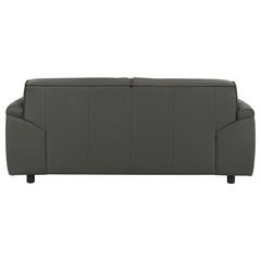 Buxton Graphite Top Grain Leather Upholstered Loveseat - Ornate Home