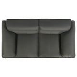 Buxton Graphite Top Grain Leather Upholstered Loveseat - Ornate Home