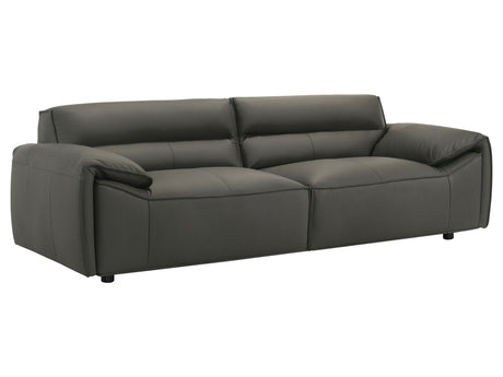 Buxton Graphite Top Grain Leather Upholstered Sofa - Ornate Home