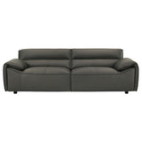 Buxton Graphite Top Grain Leather Upholstered Sofa - Ornate Home