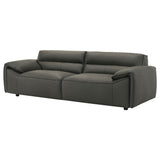 Buxton Graphite Top Grain Leather Upholstered Sofa - Ornate Home