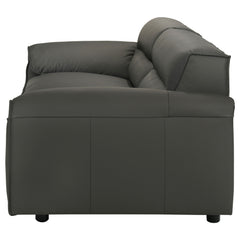 Buxton Graphite Top Grain Leather Upholstered Sofa - Ornate Home