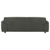 Buxton Graphite Top Grain Leather Upholstered Sofa - Ornate Home