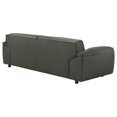 Buxton Graphite Top Grain Leather Upholstered Sofa - Ornate Home