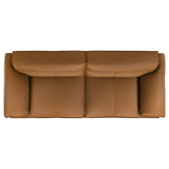 Buxton Orange 2-piece Top Grain Leather Upholstered Sofa Set - Ornate Home
