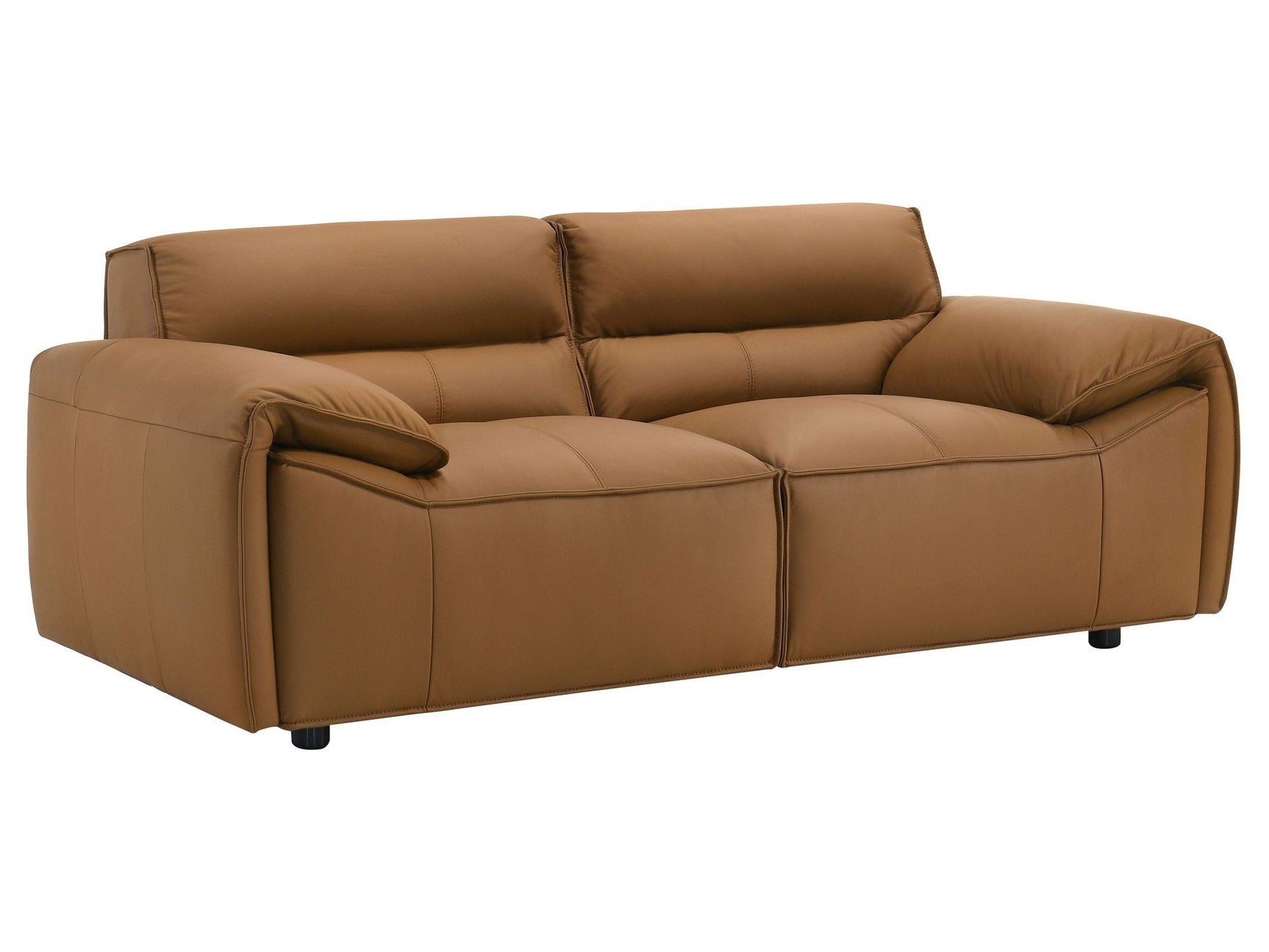 Buxton Orange Top Grain Leather Upholstered Loveseat - Ornate Home