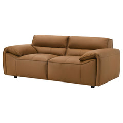 Buxton Orange Top Grain Leather Upholstered Loveseat - Ornate Home
