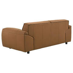Buxton Orange Top Grain Leather Upholstered Loveseat - Ornate Home