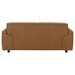 Buxton Orange Top Grain Leather Upholstered Loveseat - Ornate Home