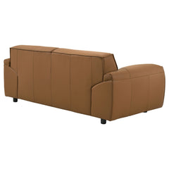 Buxton Orange Top Grain Leather Upholstered Loveseat - Ornate Home