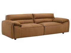 Buxton Orange Top Grain Leather Upholstered Sofa - Ornate Home