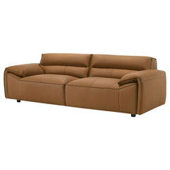 Buxton Orange Top Grain Leather Upholstered Sofa - Ornate Home