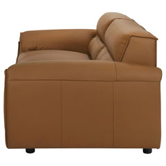 Buxton Orange Top Grain Leather Upholstered Sofa - Ornate Home