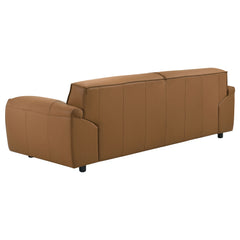 Buxton Orange Top Grain Leather Upholstered Sofa - Ornate Home