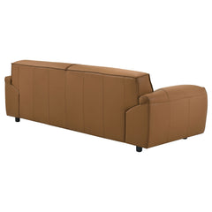 Buxton Orange Top Grain Leather Upholstered Sofa - Ornate Home