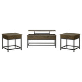 Byers Brown Oak 3-piece Lift Top Coffee and End Table Set - Ornate Home