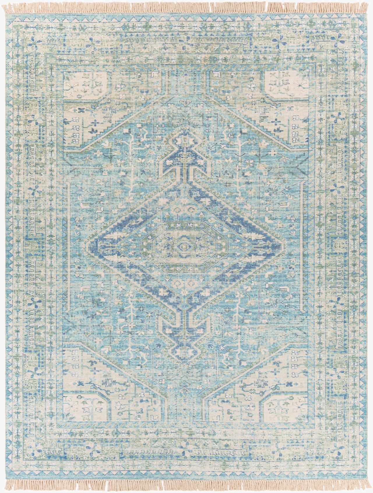 Byers Handmade Cotton-blend Aqua Rug - Ornate Home