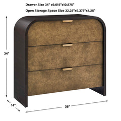 Byrams Oak 3 Drawer Chest - Ornate Home